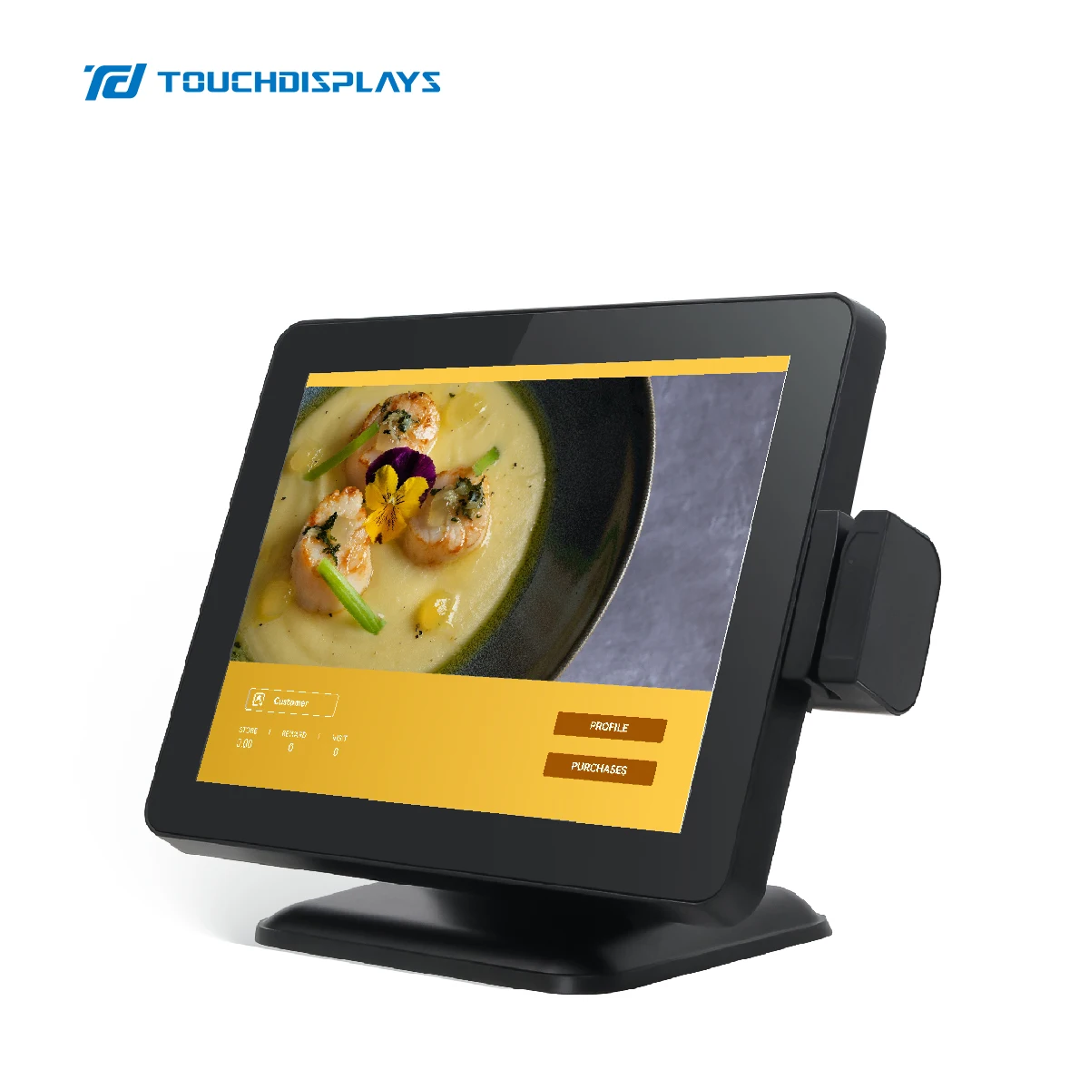 TouchDisplays 15-дюймовый двухэкранный аппарат pos для супермаркета система кассовый бизнеса POS