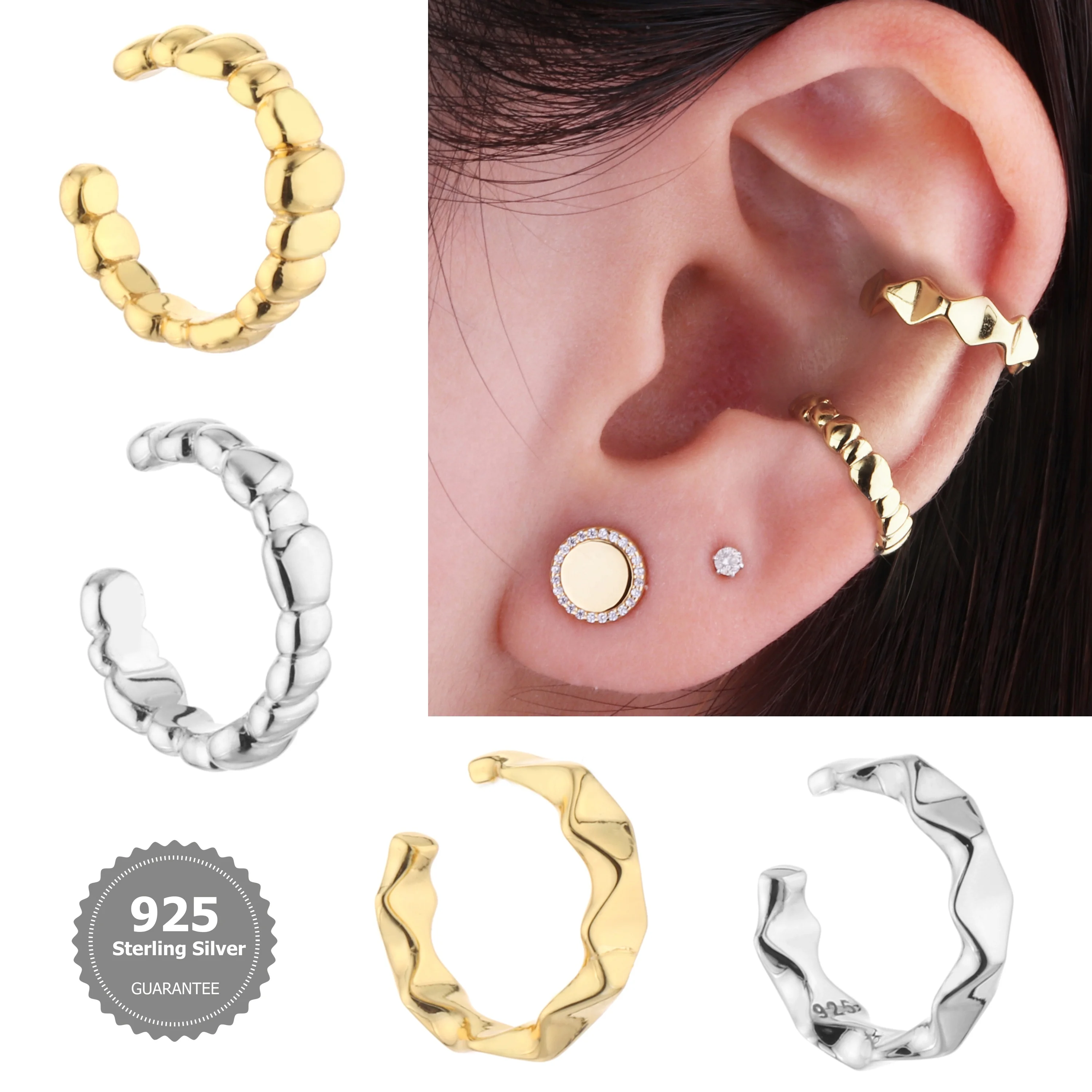 925 Sterling Silver Jewelry ear cuff sterling silver earrings