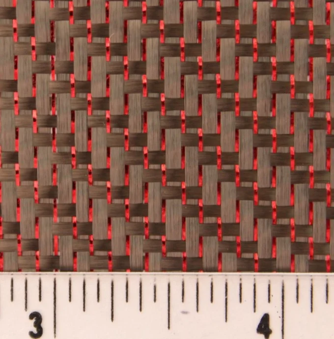 high quality Red reflection  3k Carbon fiber Fabric