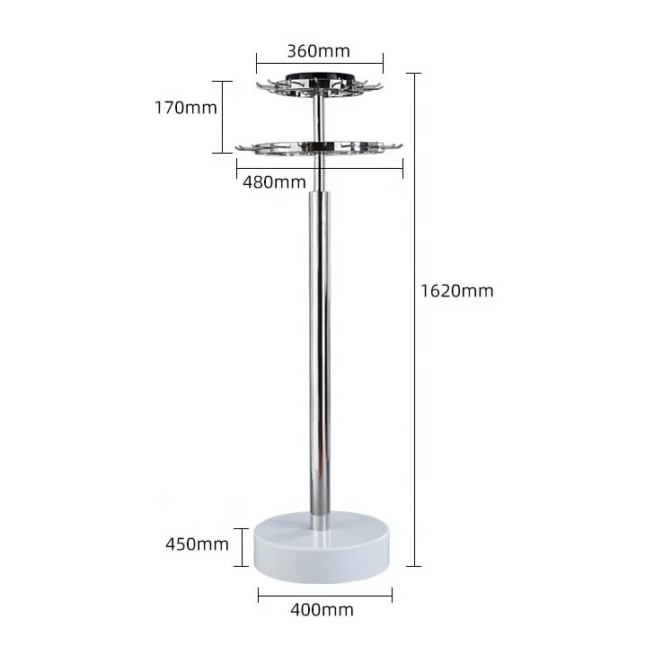 Stainless Rotating rack belt display stand hair extension holder for Hair Salon