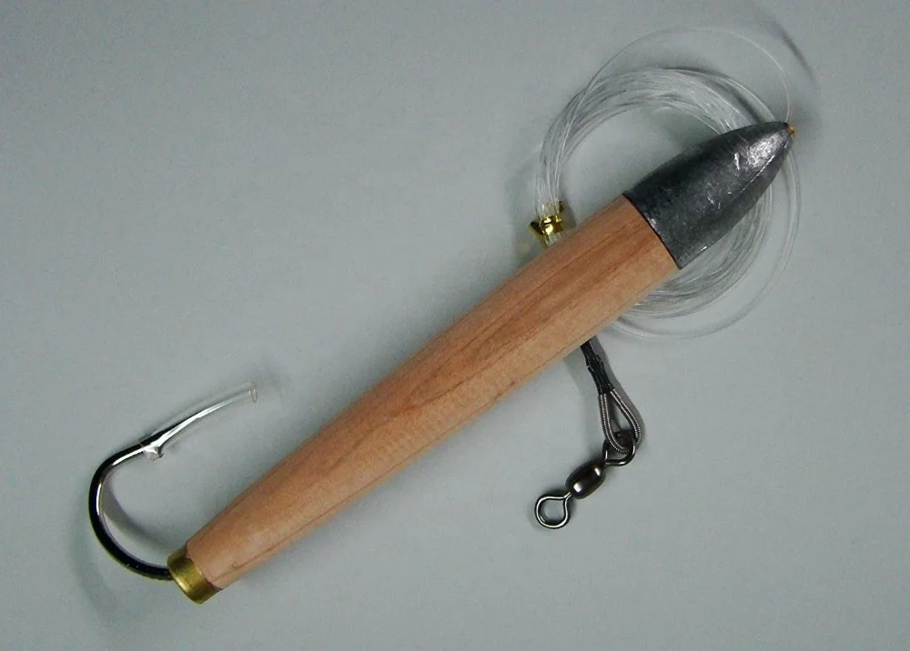 Wholesale trolling fishing lure 4inch 6inch 8inch Rigged Cedar Plug Natural Blank marlinTuna Lures lead head wood lure saltwater