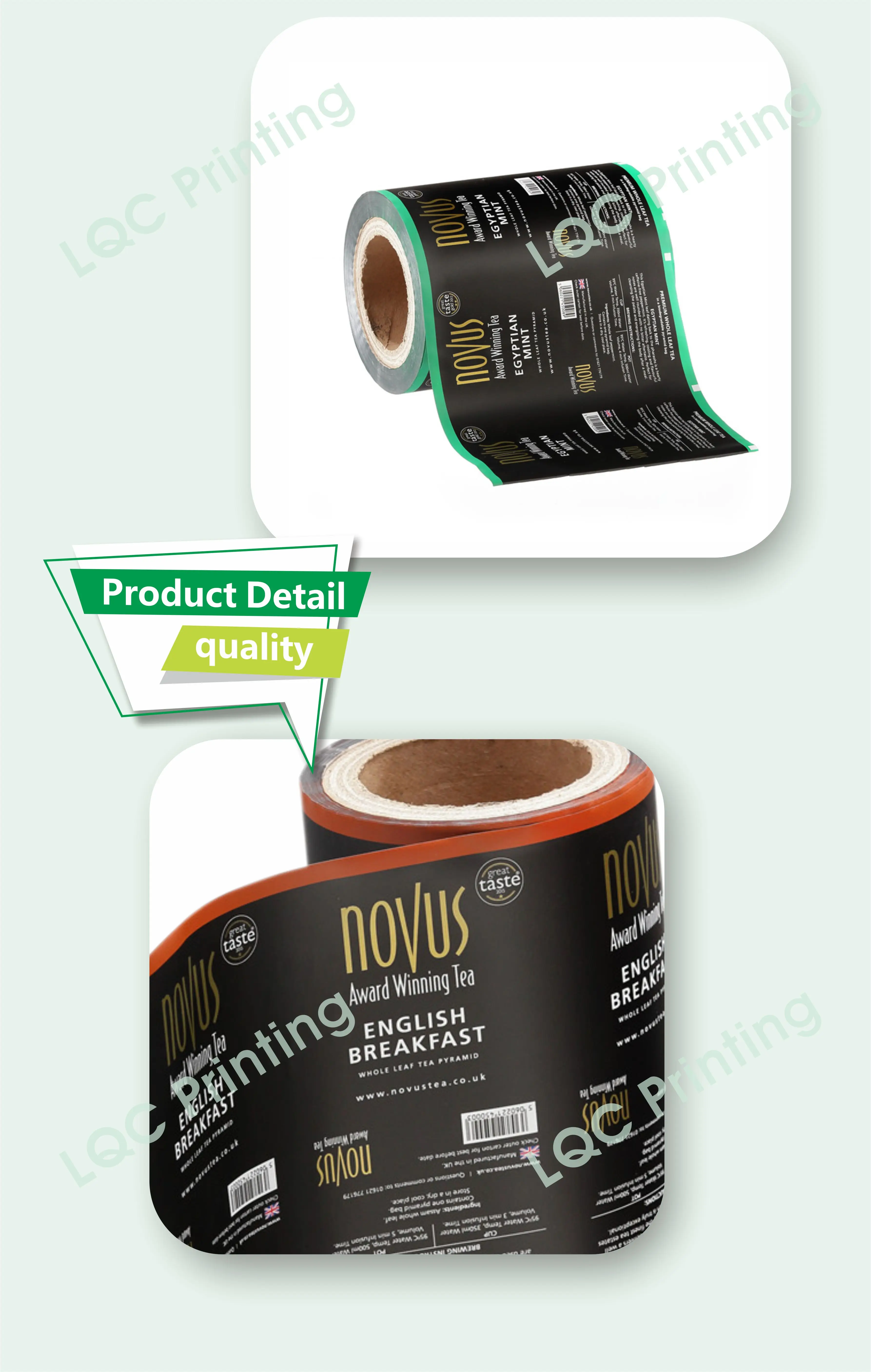 Plastic potato chips food packaging film roll for liquid sachet packaging