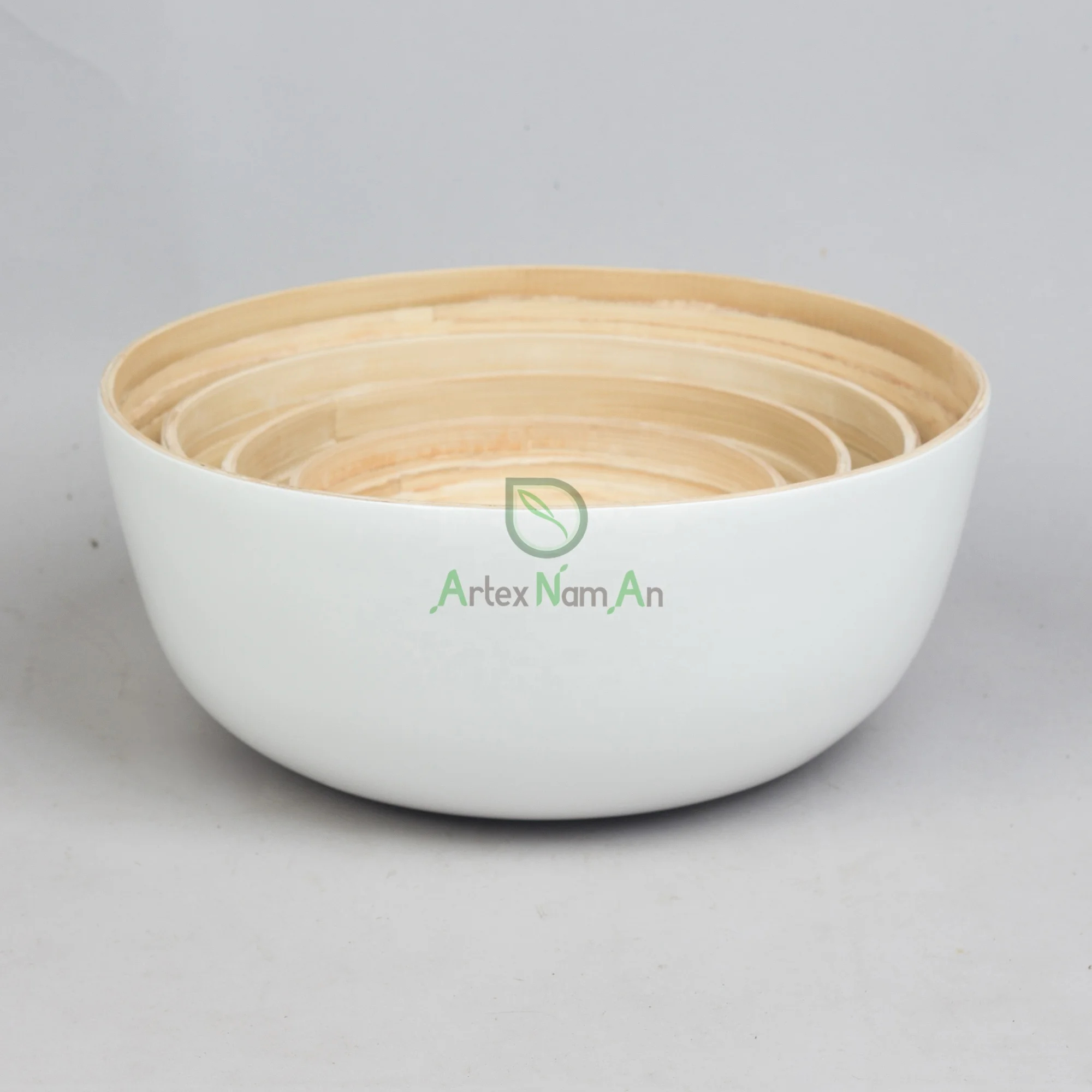 Eco friendly round bamboo serving salad fruit mixing bowl from Vietnam