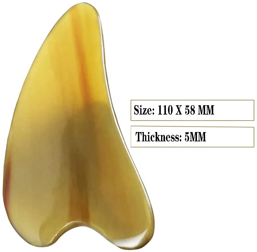 Buffalo Horn Plate Gua Sha Scraping Massage Tool Therapy Massage Stones Anti Aging Anti Wrinkle for Women By United Trade World
