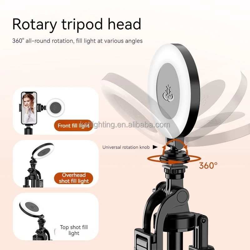 New Portable Pocket Mini Selfie Phone Camera Ring Light lamp D07 LED Fill Light with Multiple Ports 3 color temperature