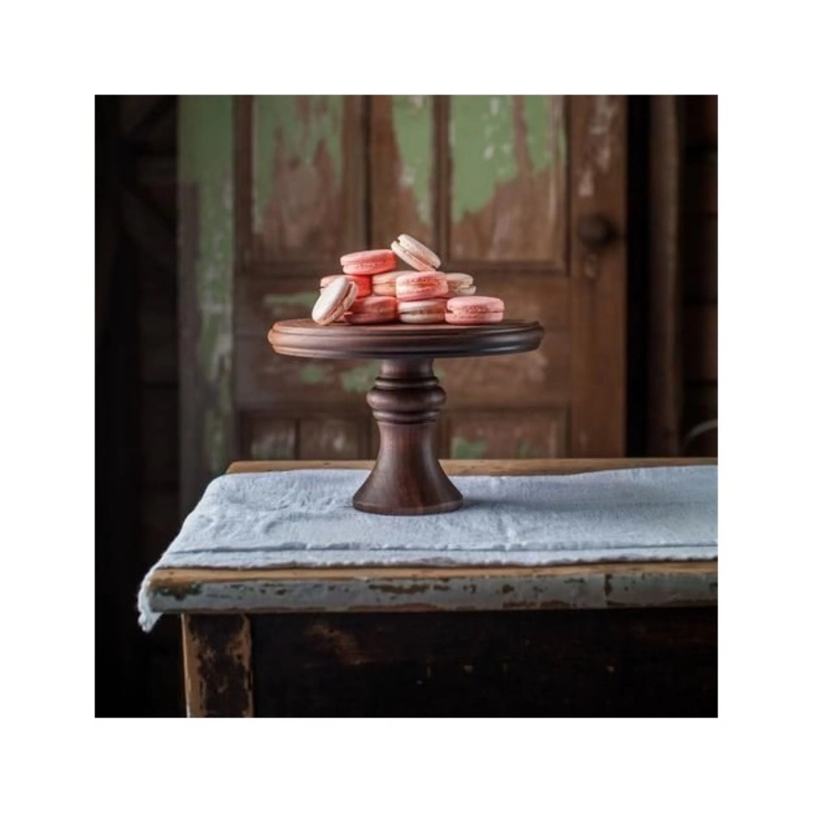 Wooden Tall Foot Cake Plate European Wedding Party Shooting Photos Solid Wood Tray Dessert Cake Rack