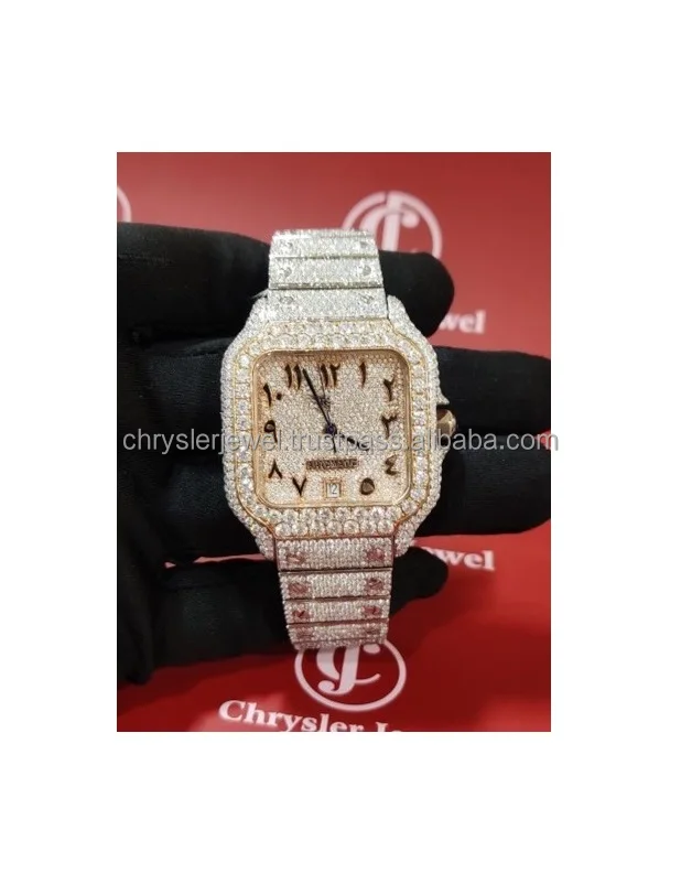 Luxury Alibaba 2024 Best Seller Supplier Manufacturer Wholesaler Exporter Good Price Moissanite Vvs Iced Out Watches In India