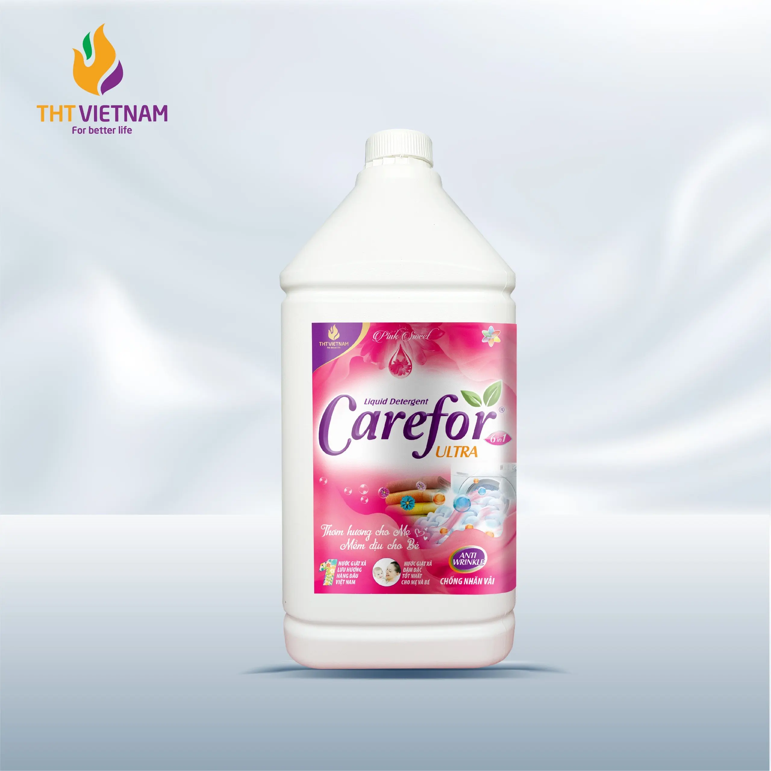 Carefor Pink Liquid Detergent 3500ml Sustainable Flower Laundry Cleaner for Apparel Stocked APPAREL Liquid Detergent