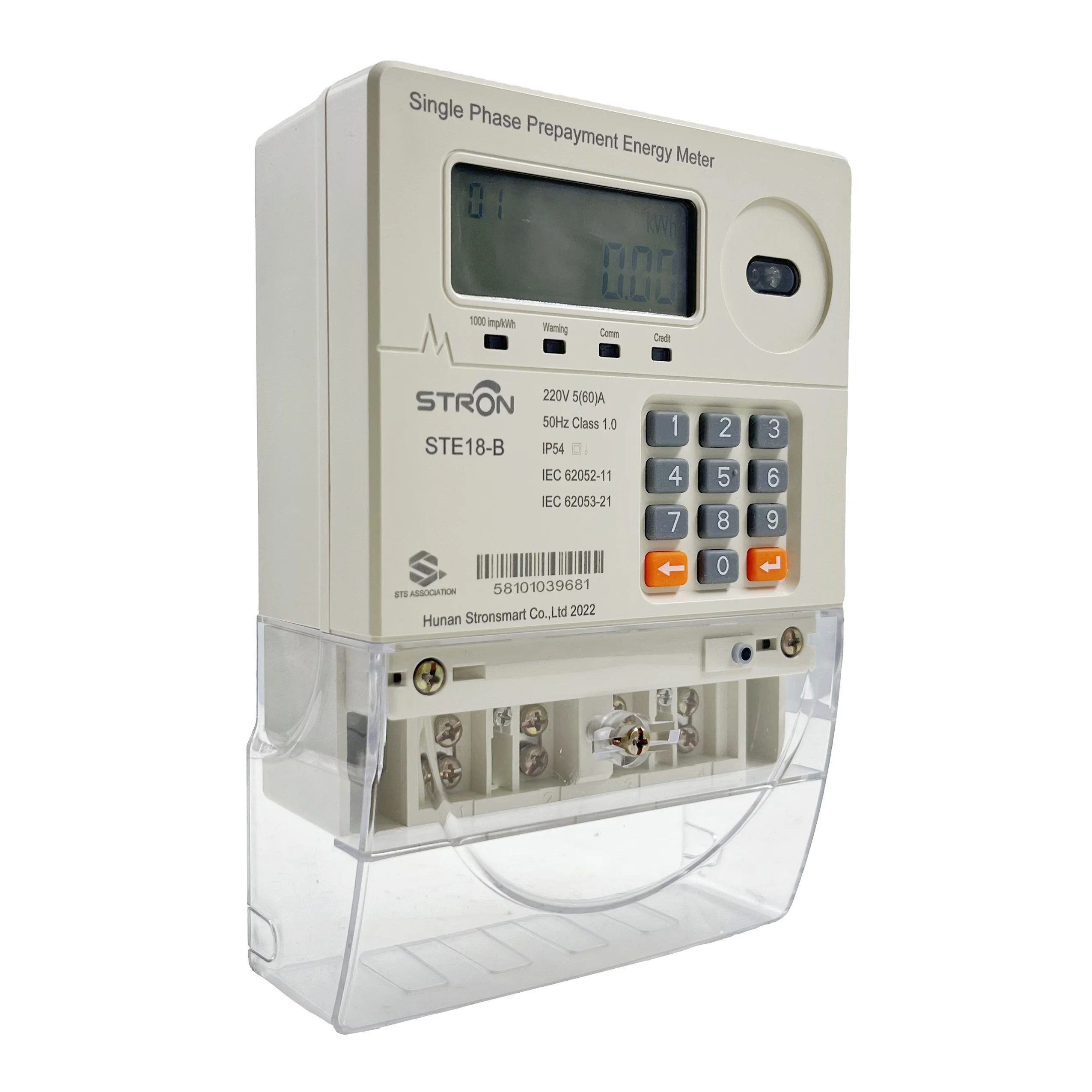 STE18-M Prepaid Dual Source Single Phase Keypad Electricity Meter