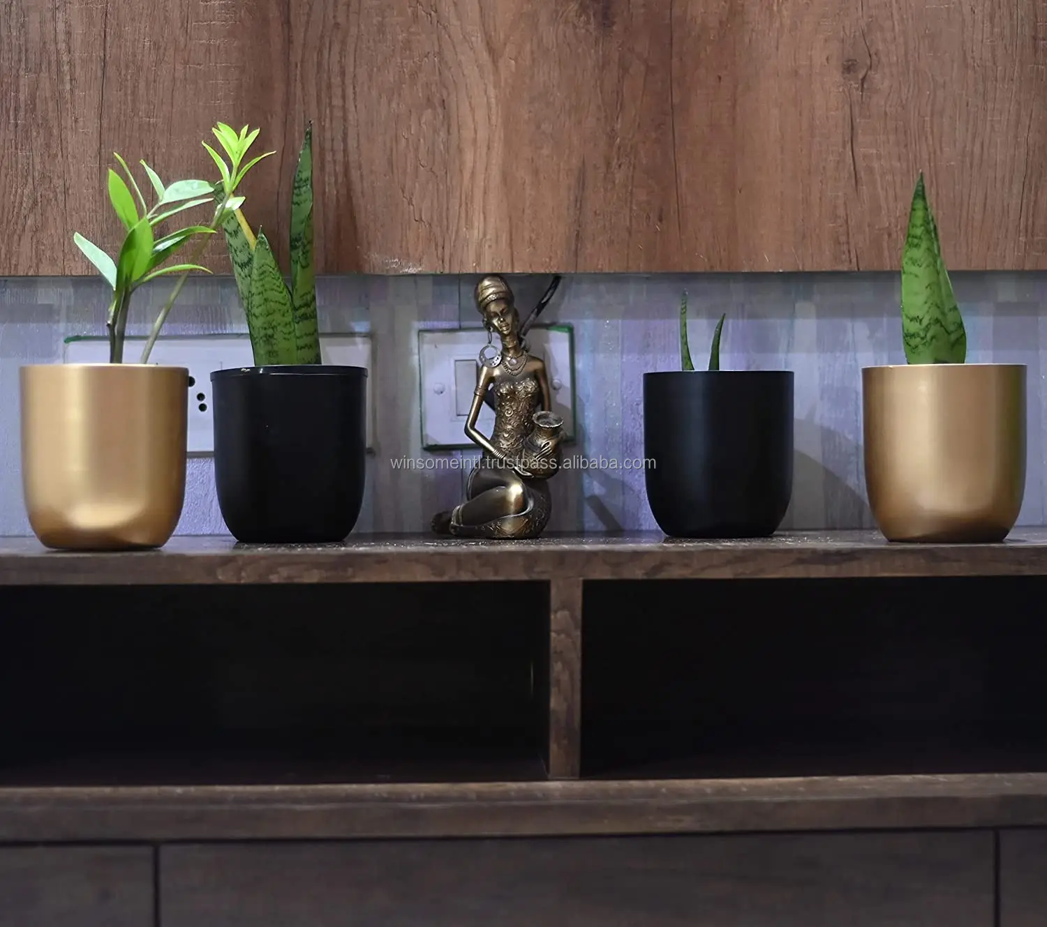 
Buy Decorative Metal Gold Outdoor Large cheap Garden Planter Pots For Plant flowers and Home Decoration 