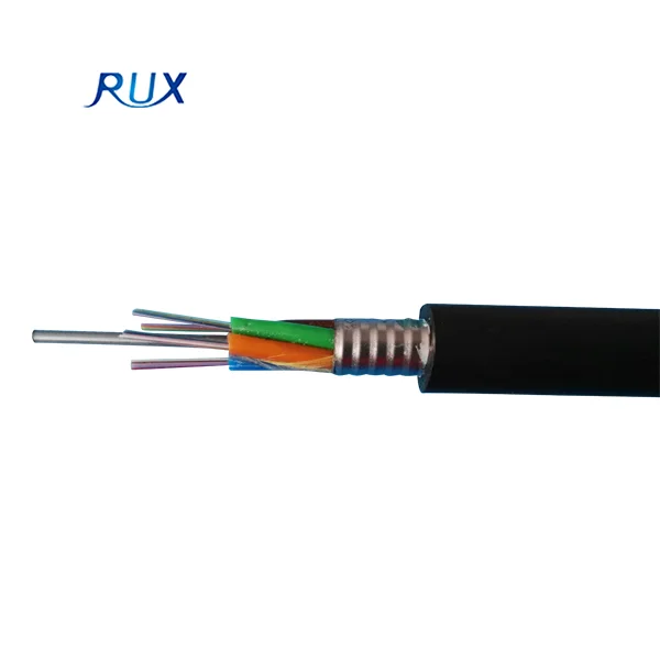Single Mode 48 Core Steel Tape Armored Stranded GYTS Telecom Communication Cable Direct Buried Fiber Cable