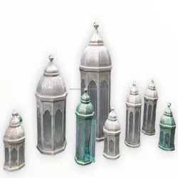 Traditional Multiple Sizes Rustic Look Moroccan Metal Lantern in Various Colour Options