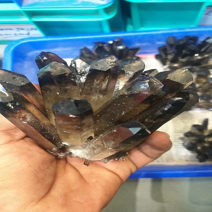Smokey quartz crystal  Cluster Raw  Grade A raw Cluster Brazil Natural  Healing Crystal Energy crystal  energy  raw Stone