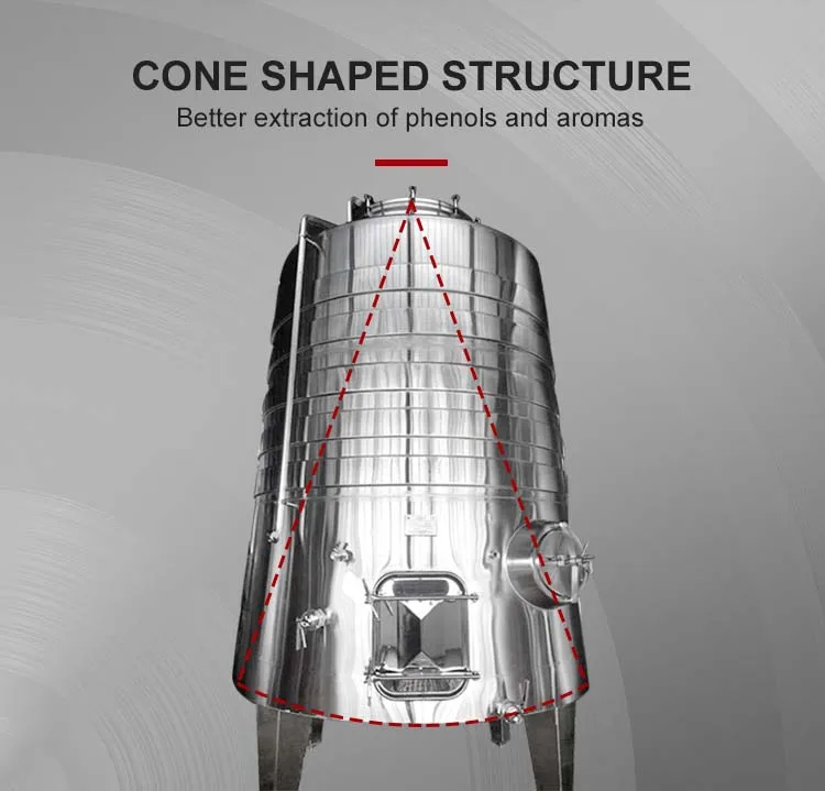 Stainless Steel Grape Red Wine Fermenter Tank For Red Winery