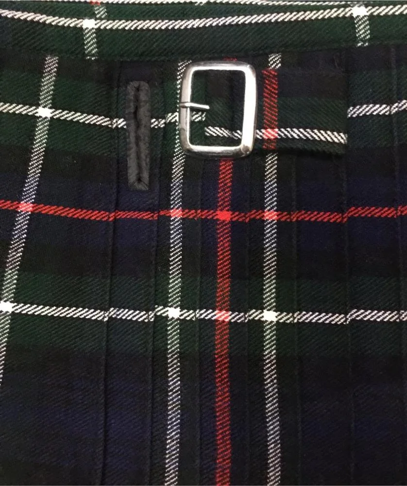 Official Modern MacKenzie Tartan Kilts Pipe Band Uniform Hand Made Tartan Wool Cloth Pin Leather Belt With Buckle Brass Kilt