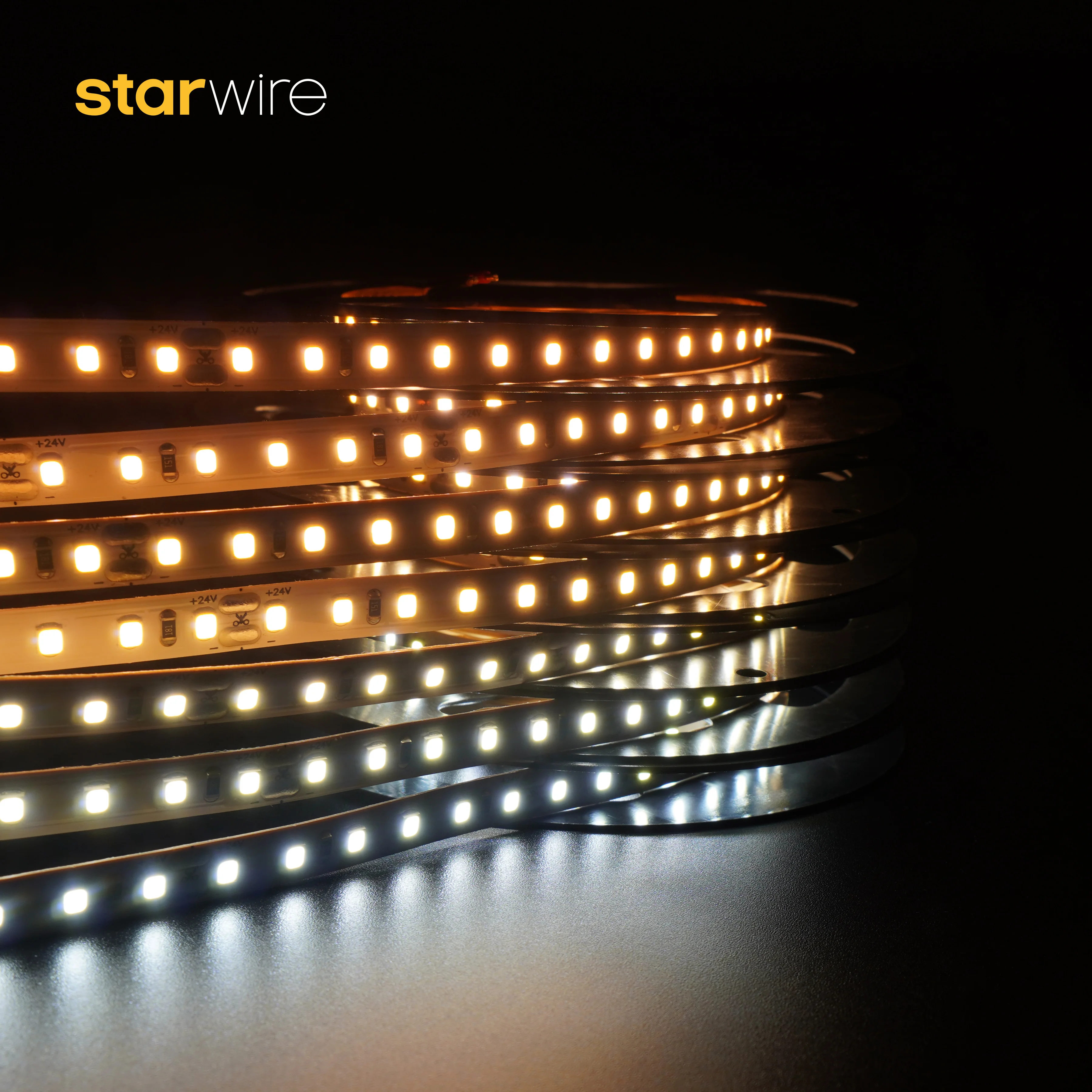 Customized Adjustable Design Two Wires CCT 12V 8Mm 120Leds 2835 Led Strips For Cabinet