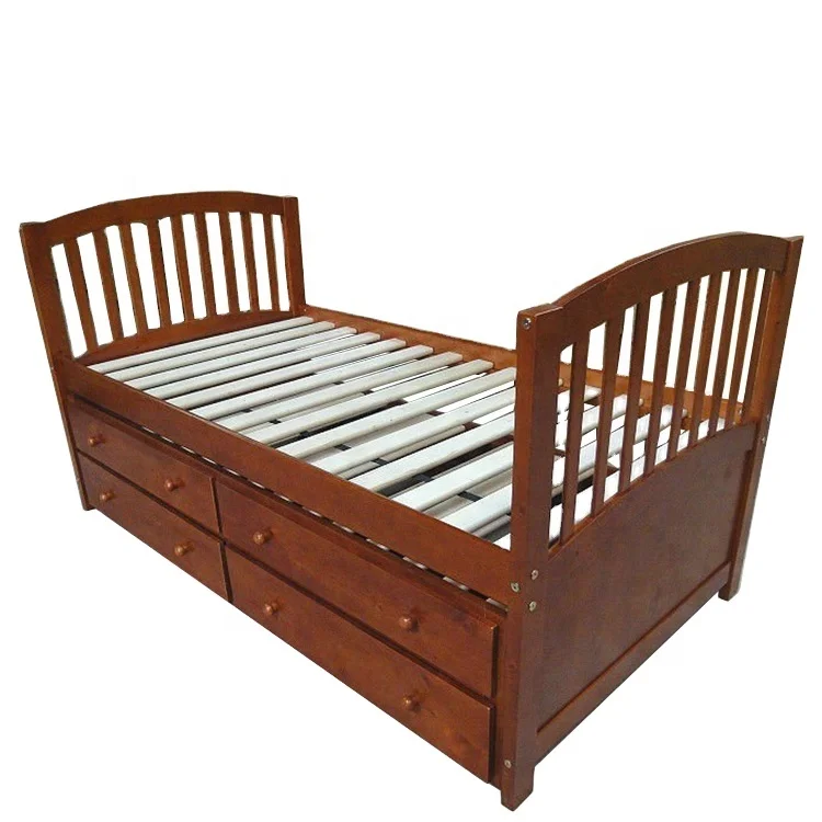 Vietnam Wooden Bedroom Furniture Trundle Bunk