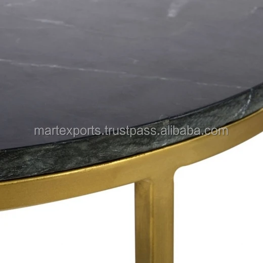 High quality Iron round nesting set of 3 tables with marble top for your home with high quality of finishing and packaging