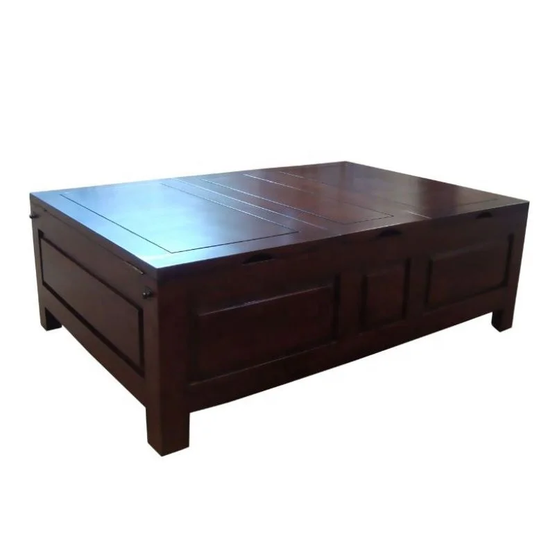 Teak Wood Coffee with Storage Tea Table Lift Top Trunk Coffee Table with Tray for Modern Minimalist Living Room Home Furniture