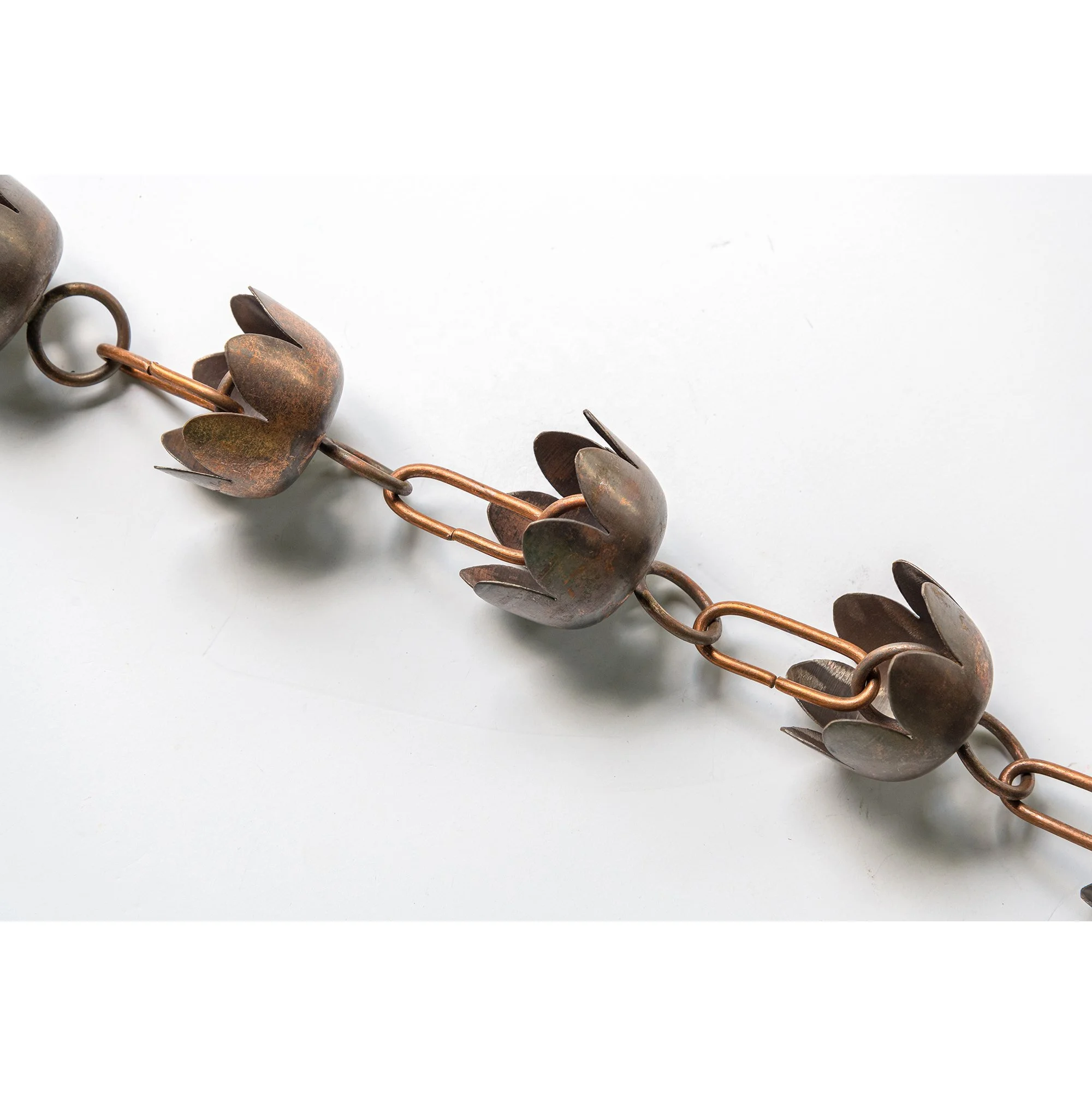 Медная дождевая цепочка цветочный дизайн чашка для украшения сада и желоба