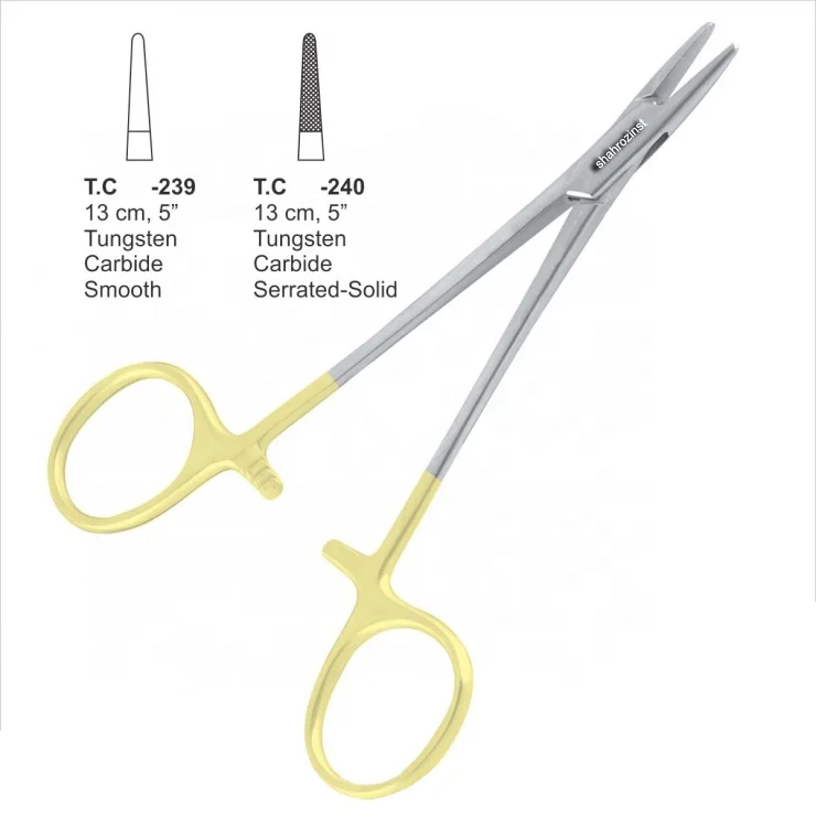 Держатели для игл Halsey Half Gold TC хирургические щипцы HALSEY держатели T.C (гладкие из карбида вольфрама