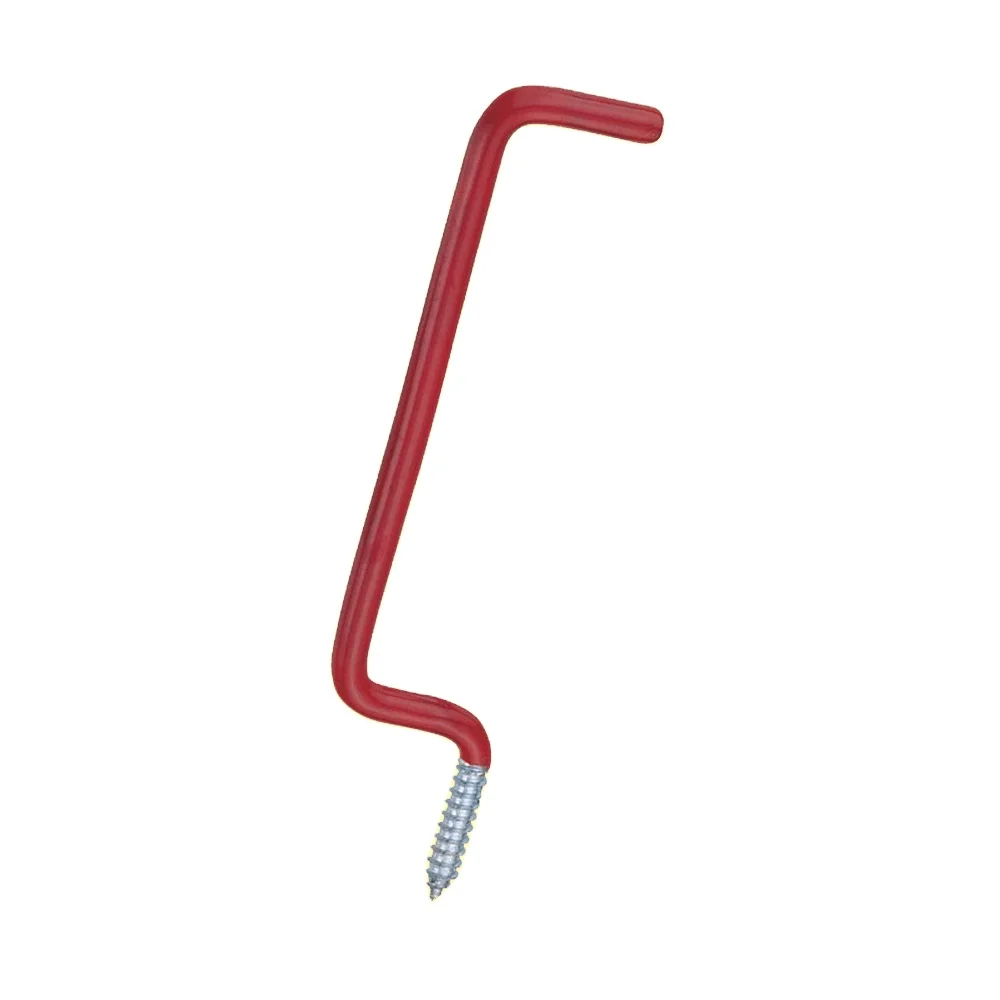 Red pvc coated storage hook on wall