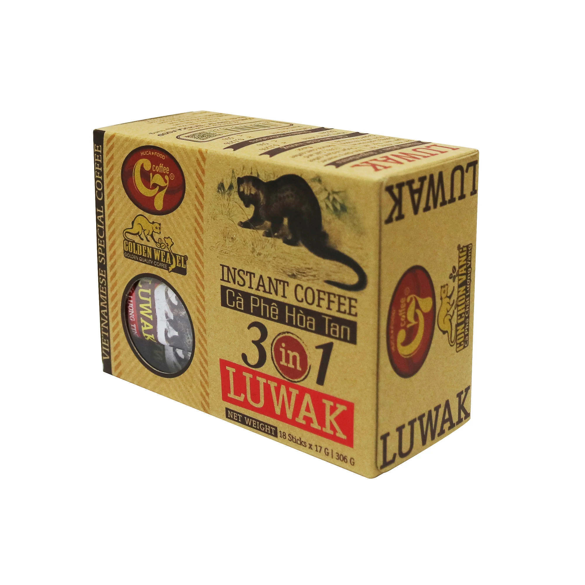 Instant Coffee OEM ODM Private Label Golden Weasel C7 Luwak Coffee Flavor Instant 3in1 With Non-dairy Creamer Vietnamese Coffee