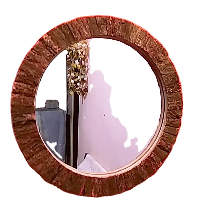 New design MDF  frame Tree Bark Standing Dressing Wall Mounted Mirror Home Bathroom Bedroom Living Room Wall Decor Mirror