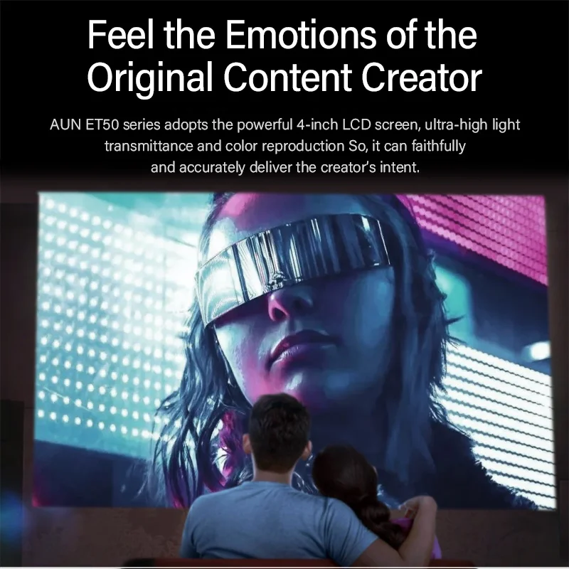 AUN ET50S мини по индивидуальному заказу проектор Android Full HD 1080P домашний кинотеатр проекторы портативный светодиодный кемпинговый фонарь с разрешением 4K видео проектор, Wi-Fi