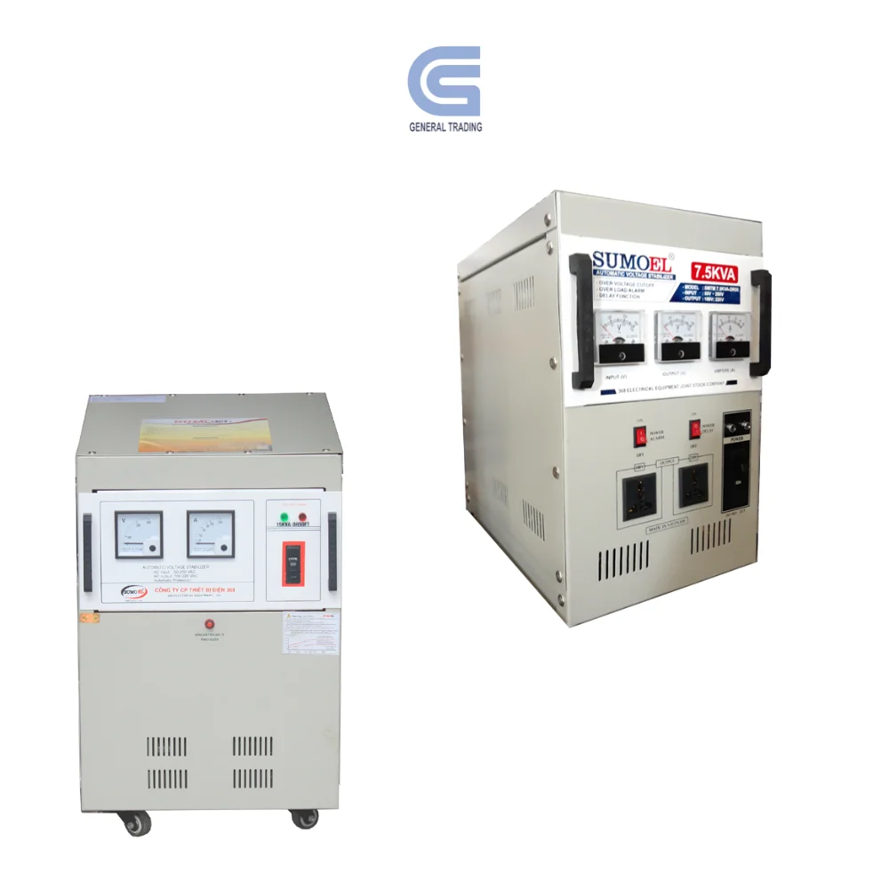 Voltage regulators 3KVA 50KVA  Single-Phase AC Current Voltage Regulator Stabilizer AVR SCR Servo Motor Copper Made Vietnam