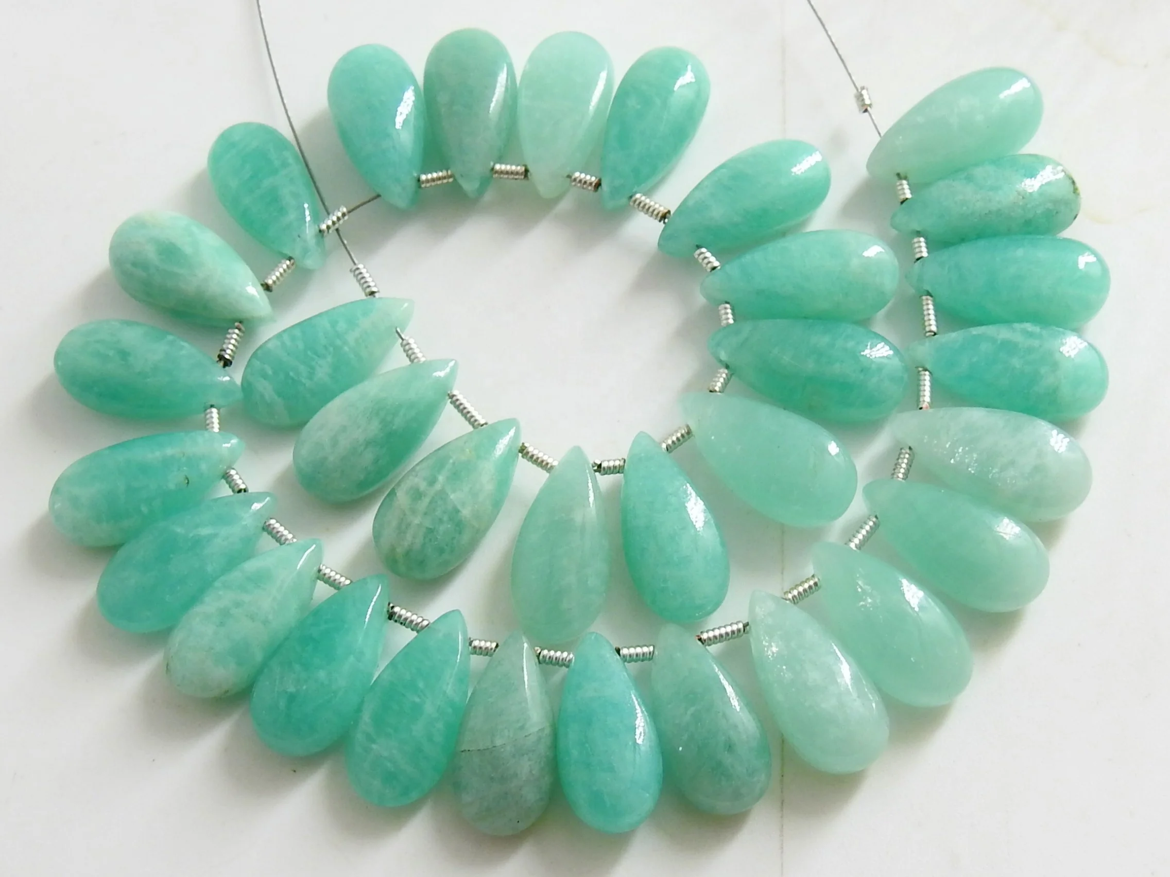 Амазонит гладкий каплёный камень ручной работы для изготовления ювелирных изделий оптовик Новое поступление натуральный