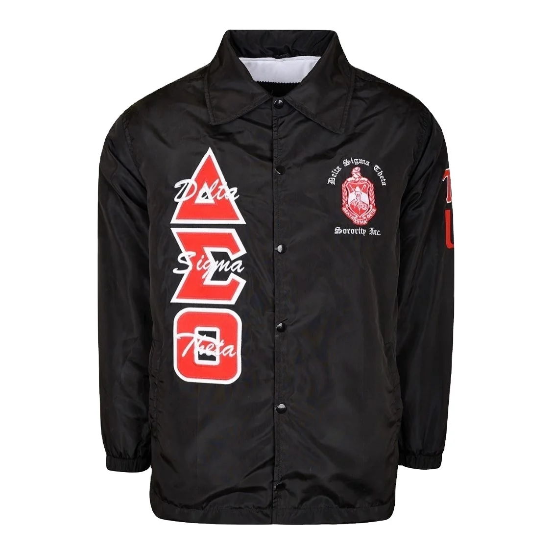 Women Embroidery Coaches Jacket | DST Delta Sorority Sigma Theta Embroidered Ladies Customized Crossing Line Windbreaker Jacket