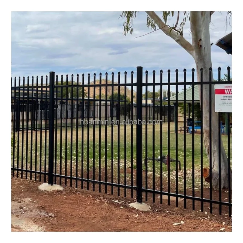 Factory Supply Black Powder Coated Outdoor Steel Metal Tubular Fence Panels