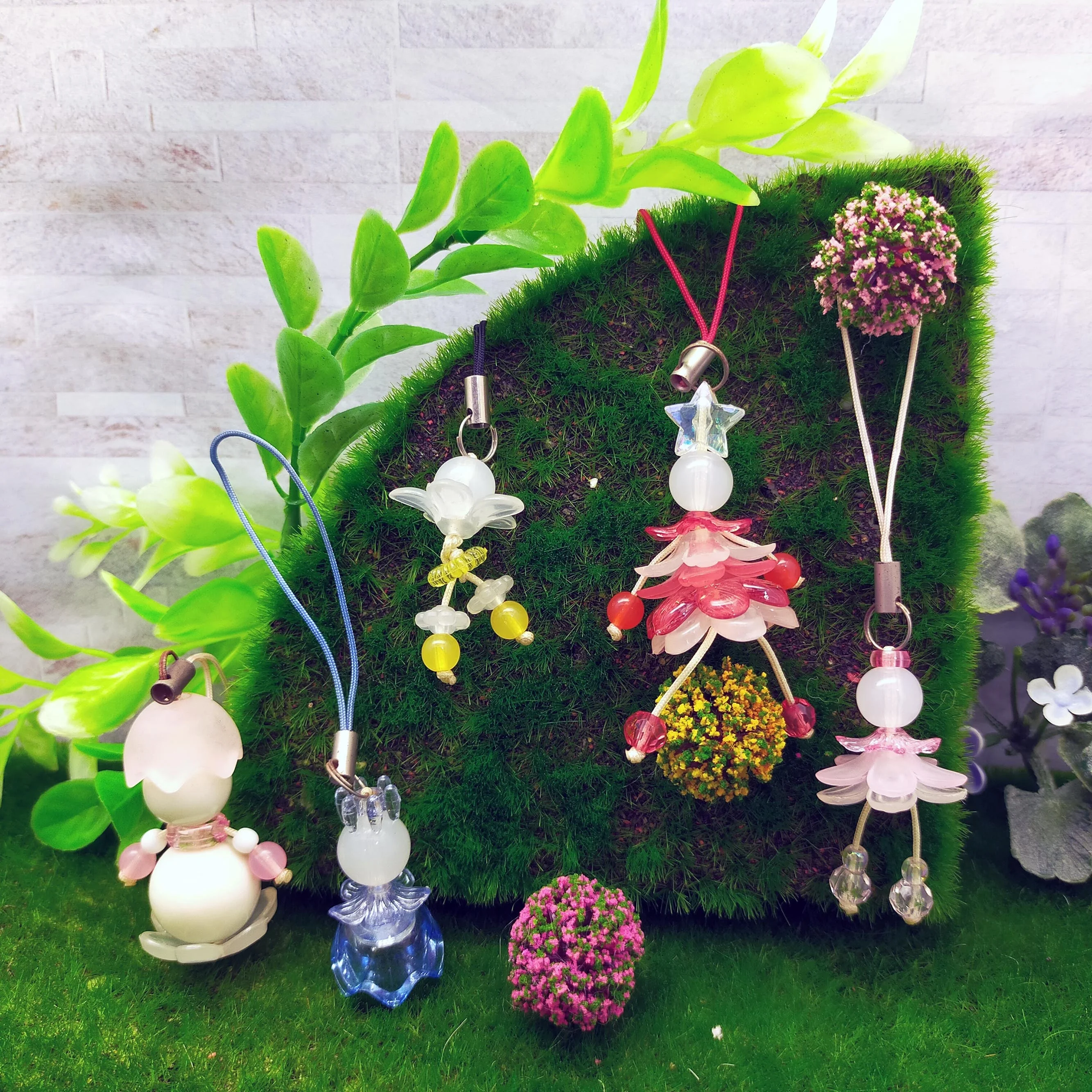 Lovely plastic Doll  key chain ornament for mobilphone  and bag