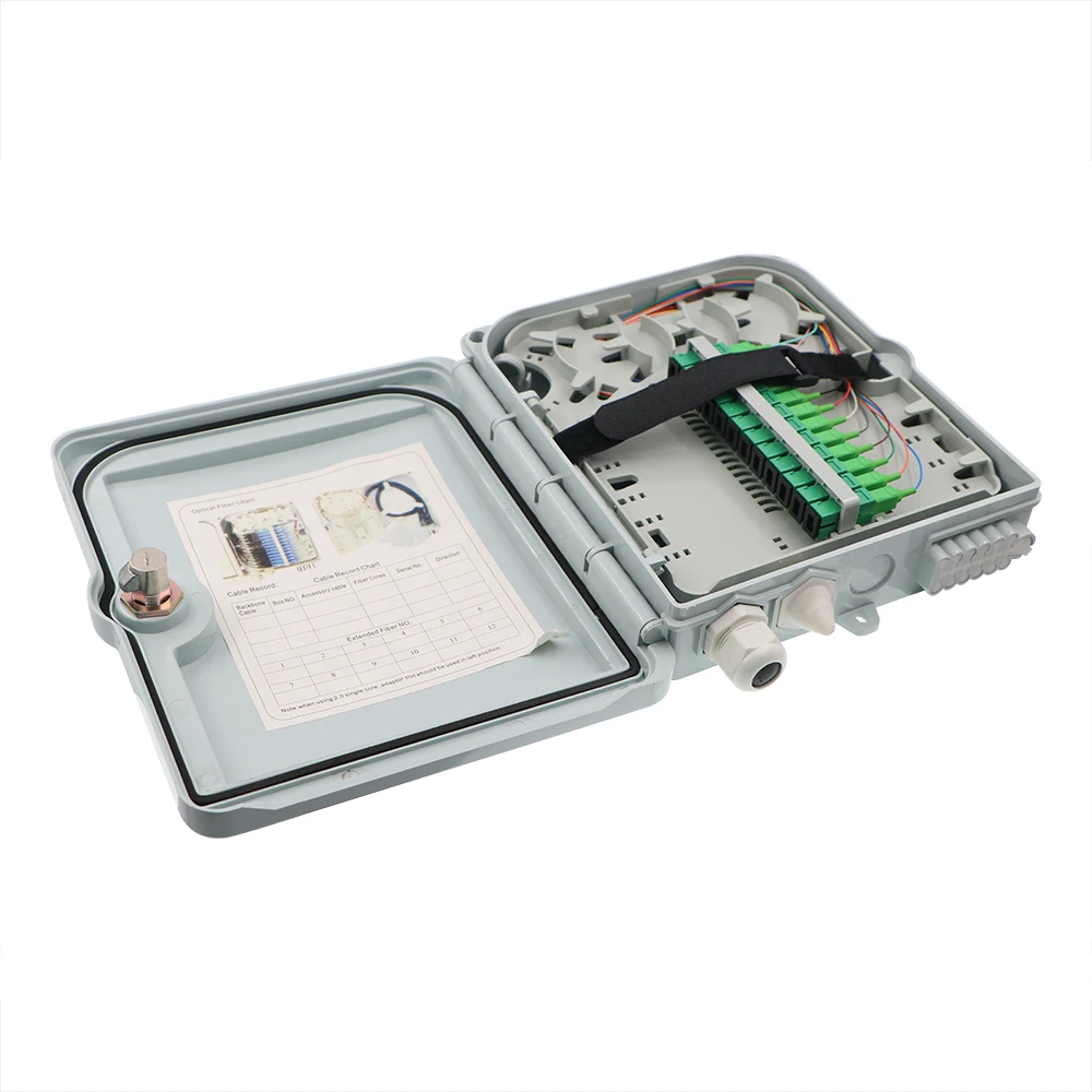 FCST02210 12 Ports Outdoor PC+ABS Fiber Drop Cable  Access Terminal Box For FTTX Access Systems Cable Installation