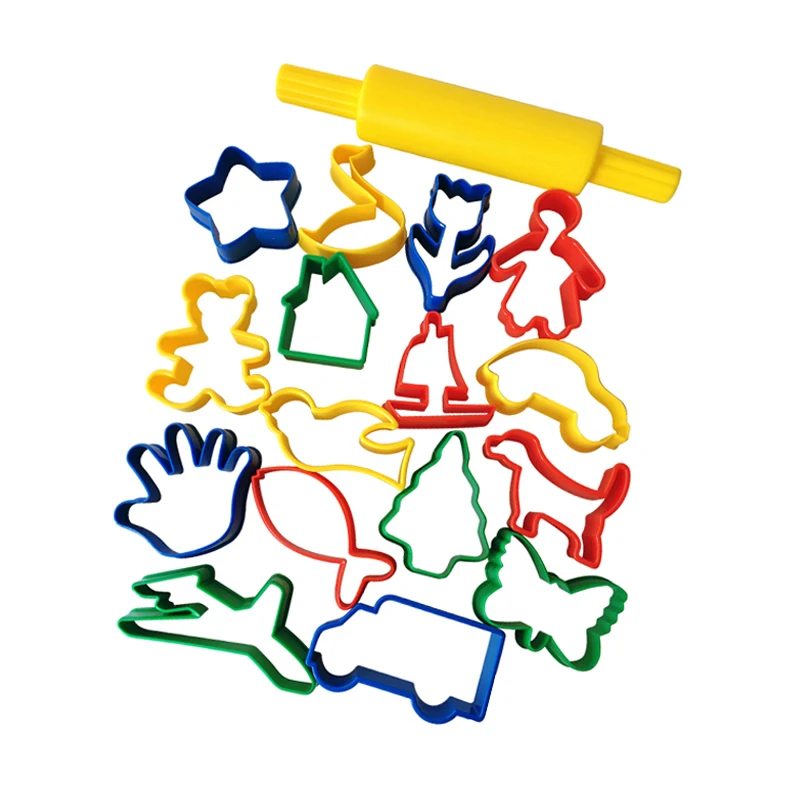 Play Dough Tools Set for Kids, Playdough Cutters & Rollers, Playdough Tools with Plastic Molds Rolling Pins Cutters,