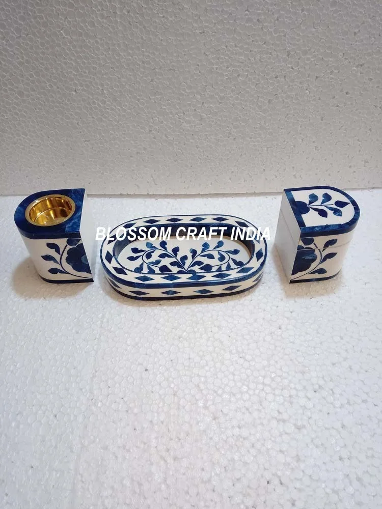 Latest Handmade Bone inlay Mother of Pearl inlay Tray with Box / Burner / Bakhoor / Mubkhar