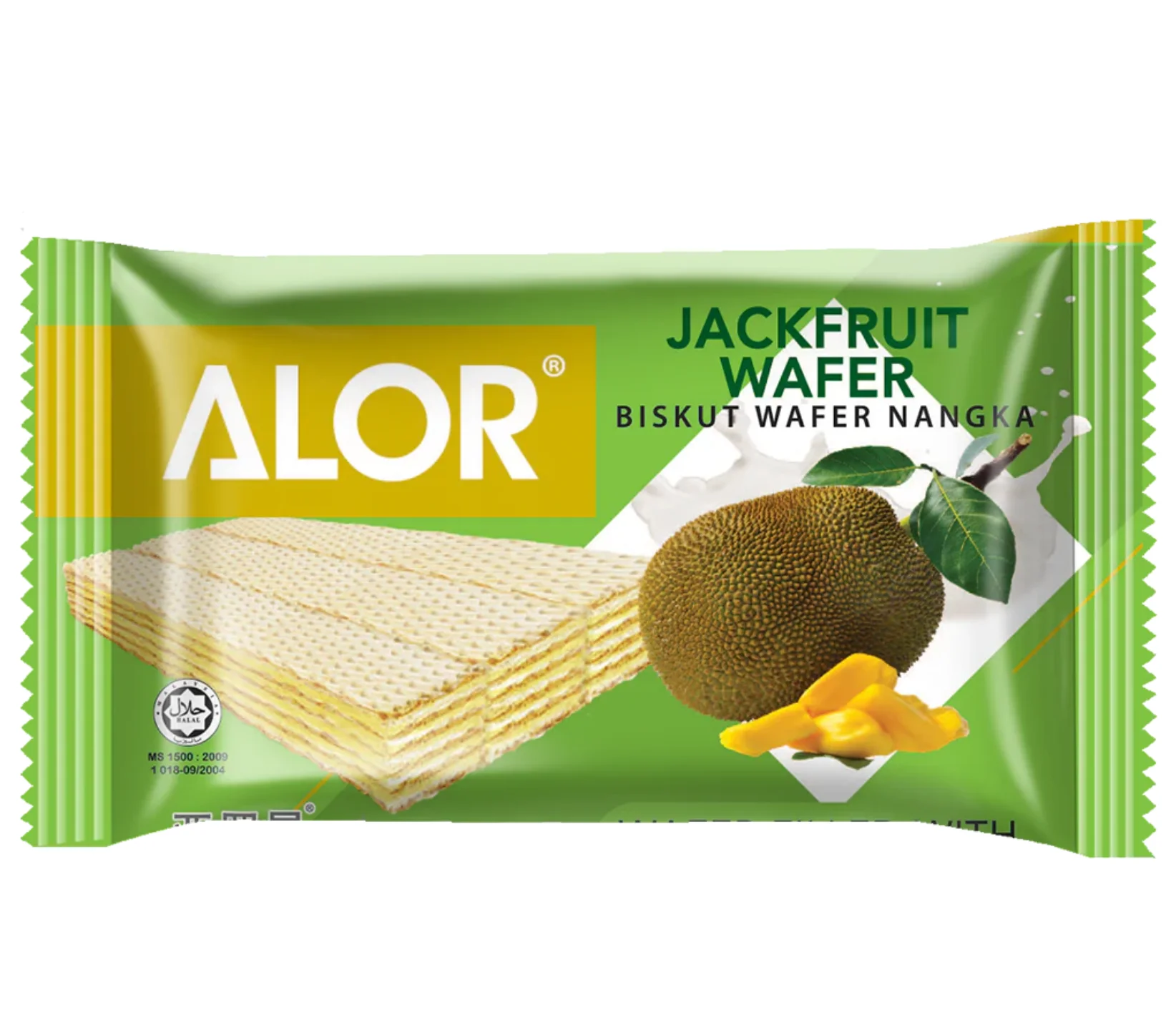 ALOR HALAL Individually Packed Crispy Cookies Jackfruit Sugar Wafer Bar with Freeze-Dried Fruit and Sweet Biscuits Sachets Milk