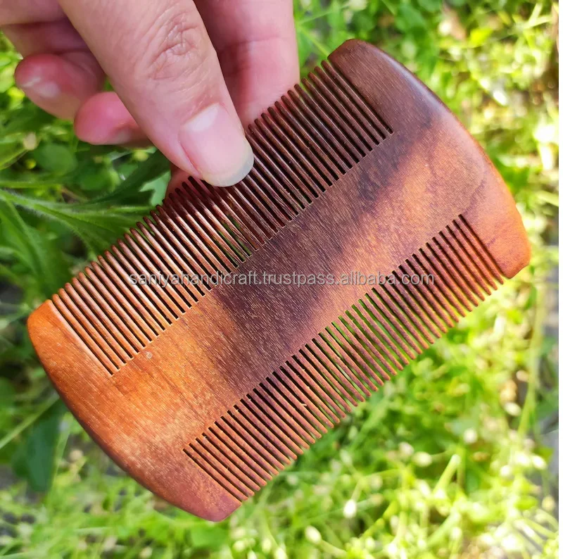Factory Supply Luxury Acacia Wood Hair Comb Double Side Wholesale Home Salon Use Export Quality Natural Hair Straightener Comb