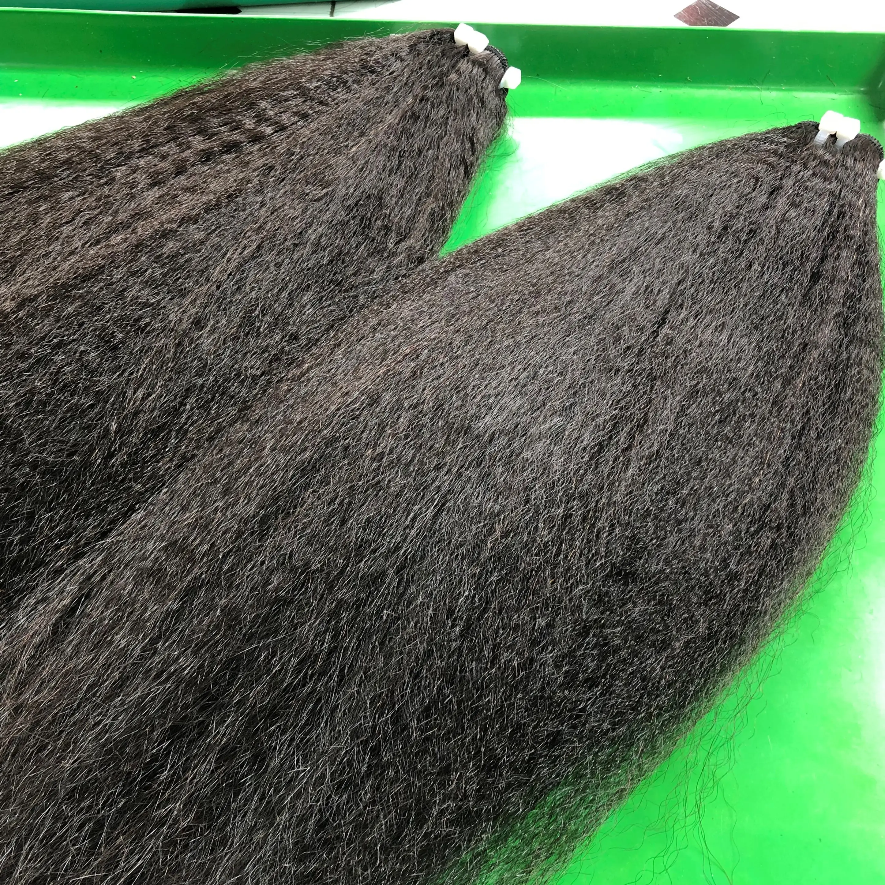 Kinky Straight Virgin Brazilian Hair Weave 100% Human Hair Genius Weft Remy Yaki Hair Extensions Kinky Straight Wholesale Price