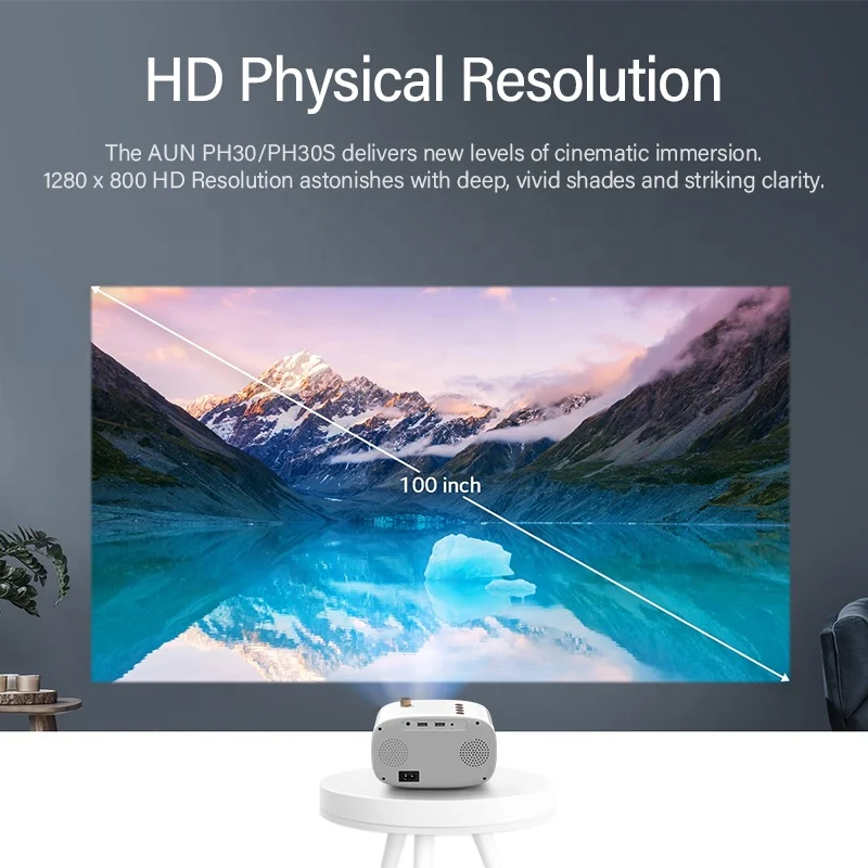 PH30C AUN Portable Projector Customized MINI Home Theater Projectors Video Game Beamer Sync Screen Share Smartphone Cinema