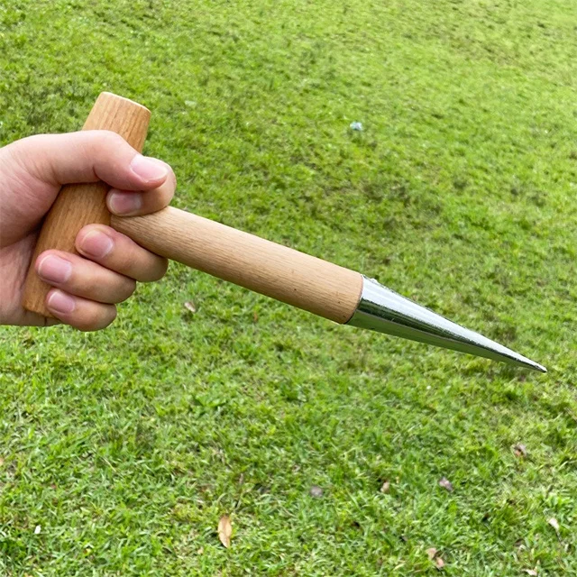 T-type garden drill wooden handle tool seed transfer drill garden planting tool garden hole drill tool auger soil planter
