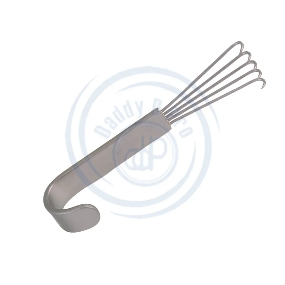 12cm Claw Retractor 5 Sharp Prongs Flat Handle Surgical Retractors Made Of German Stainless Steel BY DADDY D PRO CE ISO