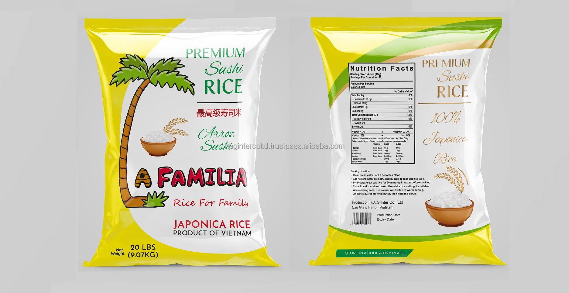 Премиум суши Japonica rice brand La Family bag 20 фунтов