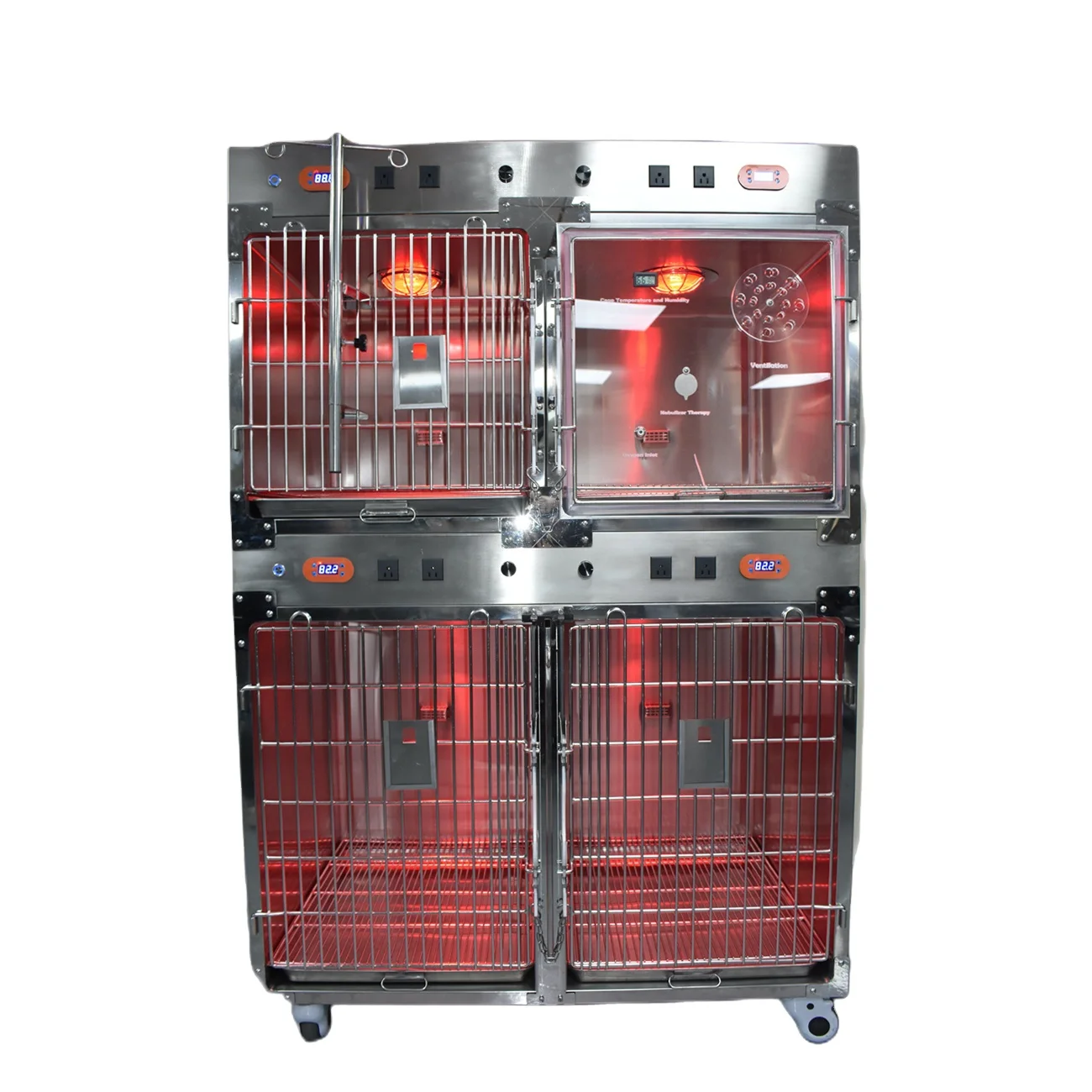 Hot selling veterinary ICU cage isolation oxygen heating infrared heating cage suitable for veterinary clinics