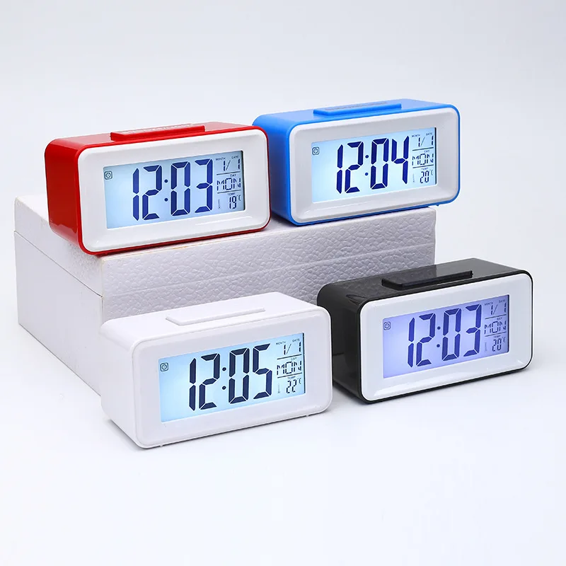 T518 Wholesale Dementia Calendar Date Snooze Small Bedroom Electronic Lcd Day Table Desk Digital Clock