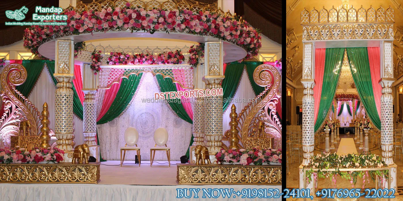 Maharani Wedding Elephant Teeth Pillar Mandap USA Srilankan Wedding Elephant Tusk Pillars Mandap Wedding Elephant Pillars Mandap