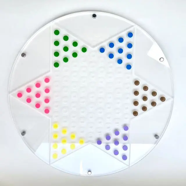 Colorful Chinese Checkers Set Kids Educational Board Game Classic Acrylic Chinese Checkers Strategy Family Game