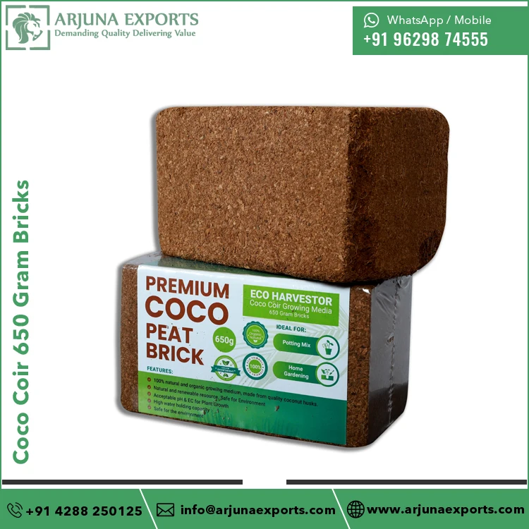 High Grade Quality With Factory Direct Supply of Coconut Coco Peat 650Gram Bricks for Spill Absorption
