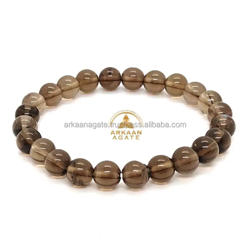 Wholesale Smokey Agate Bead Buddha bracelet suns shine chakra crystals healing for sale